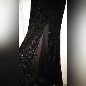Black sequins prom dress